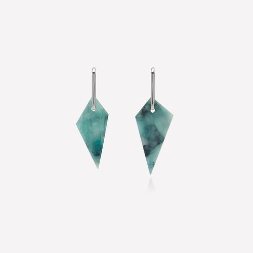 Shard Hoop Earrings - Emerald Birita